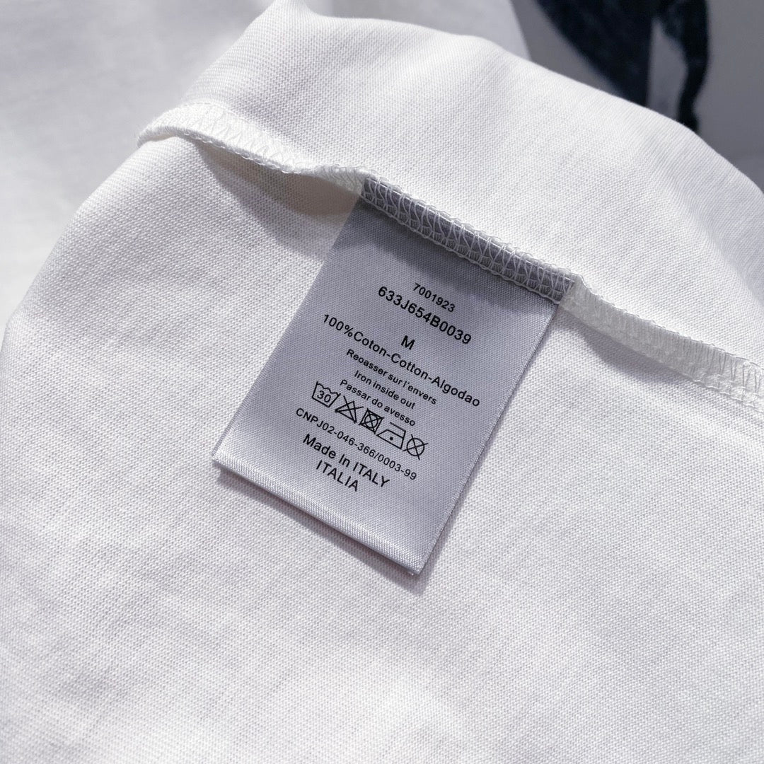 DIOR Embossed Logo Embroidery T-Shirt – Black/White | Sizes S–XL