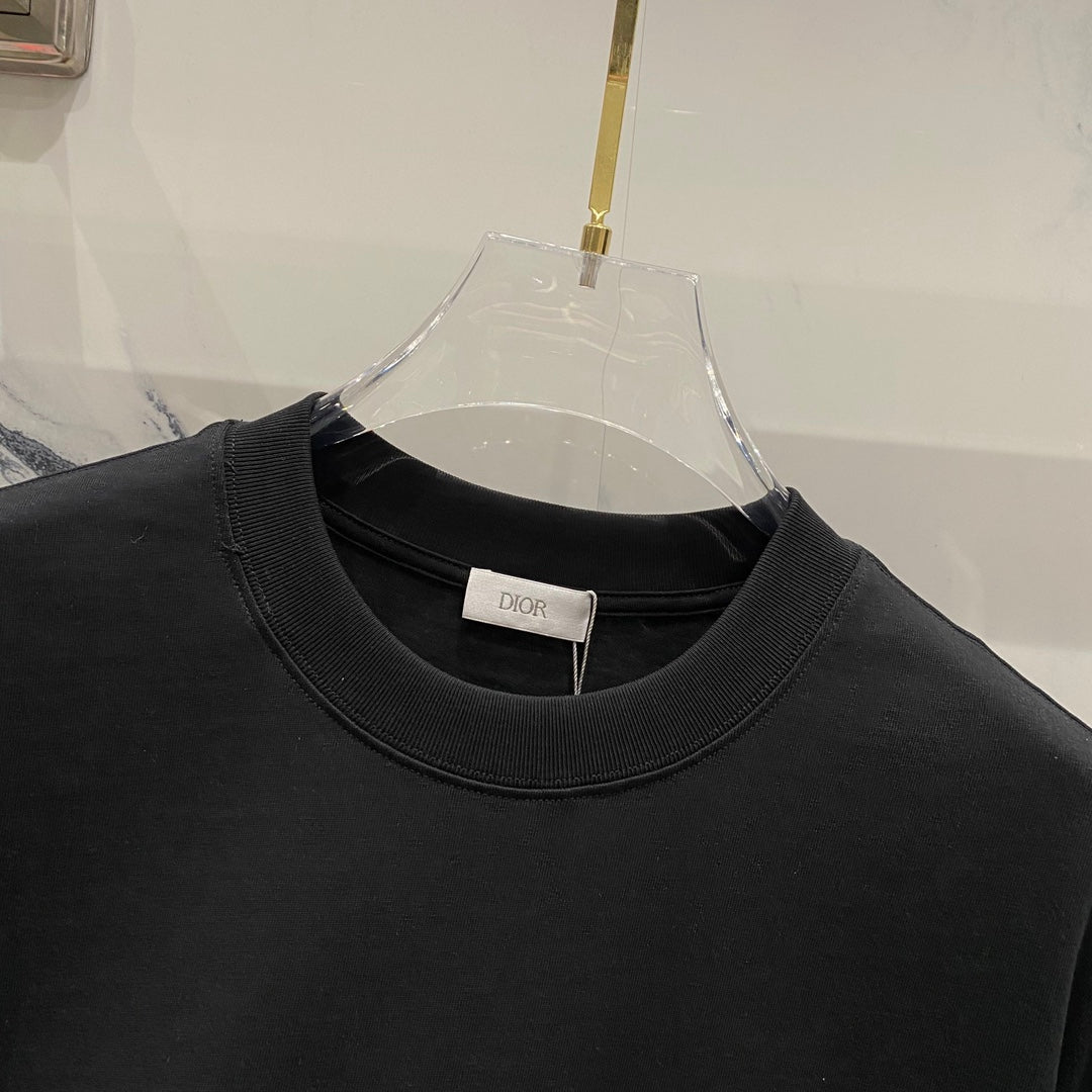 DIOR Embossed Logo Embroidery T-Shirt – Black/White | Sizes S–XL
