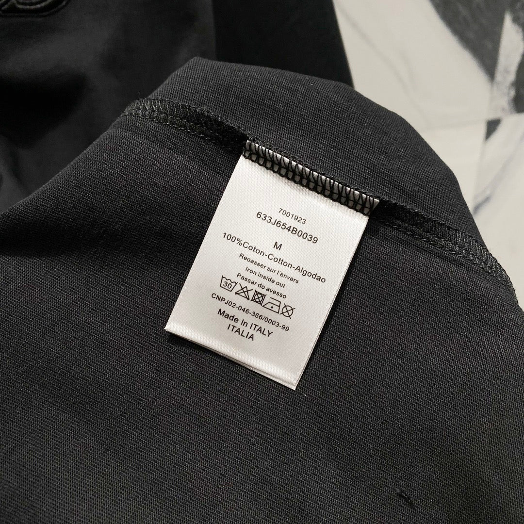DIOR Embossed Logo Embroidery T-Shirt – Black/White | Sizes S–XL