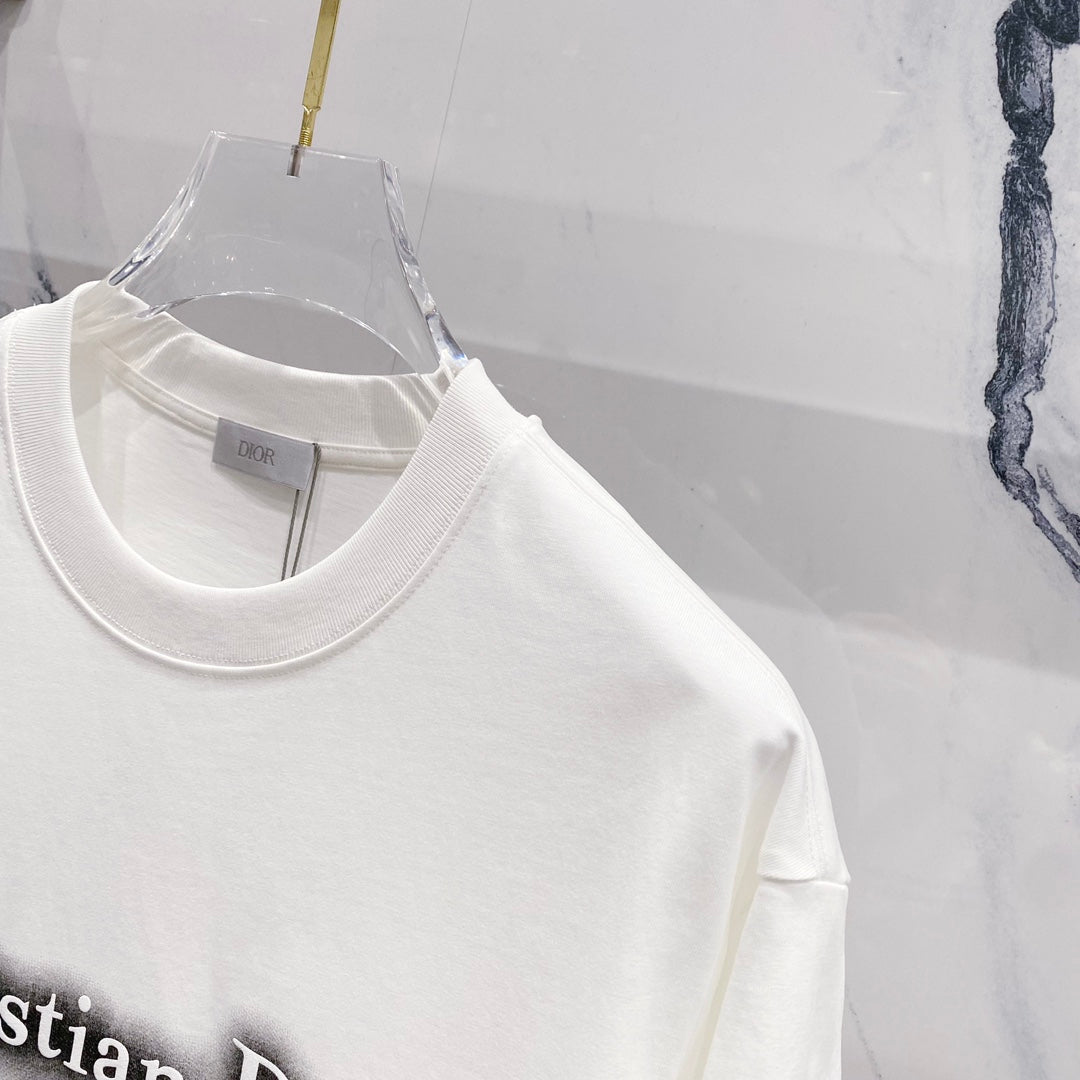 DIOR Embossed Logo Embroidery T-Shirt – Black/White | Sizes S–XL