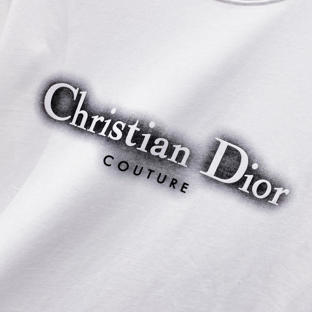 DIOR Embossed Logo Embroidery T-Shirt – Black/White | Sizes S–XL