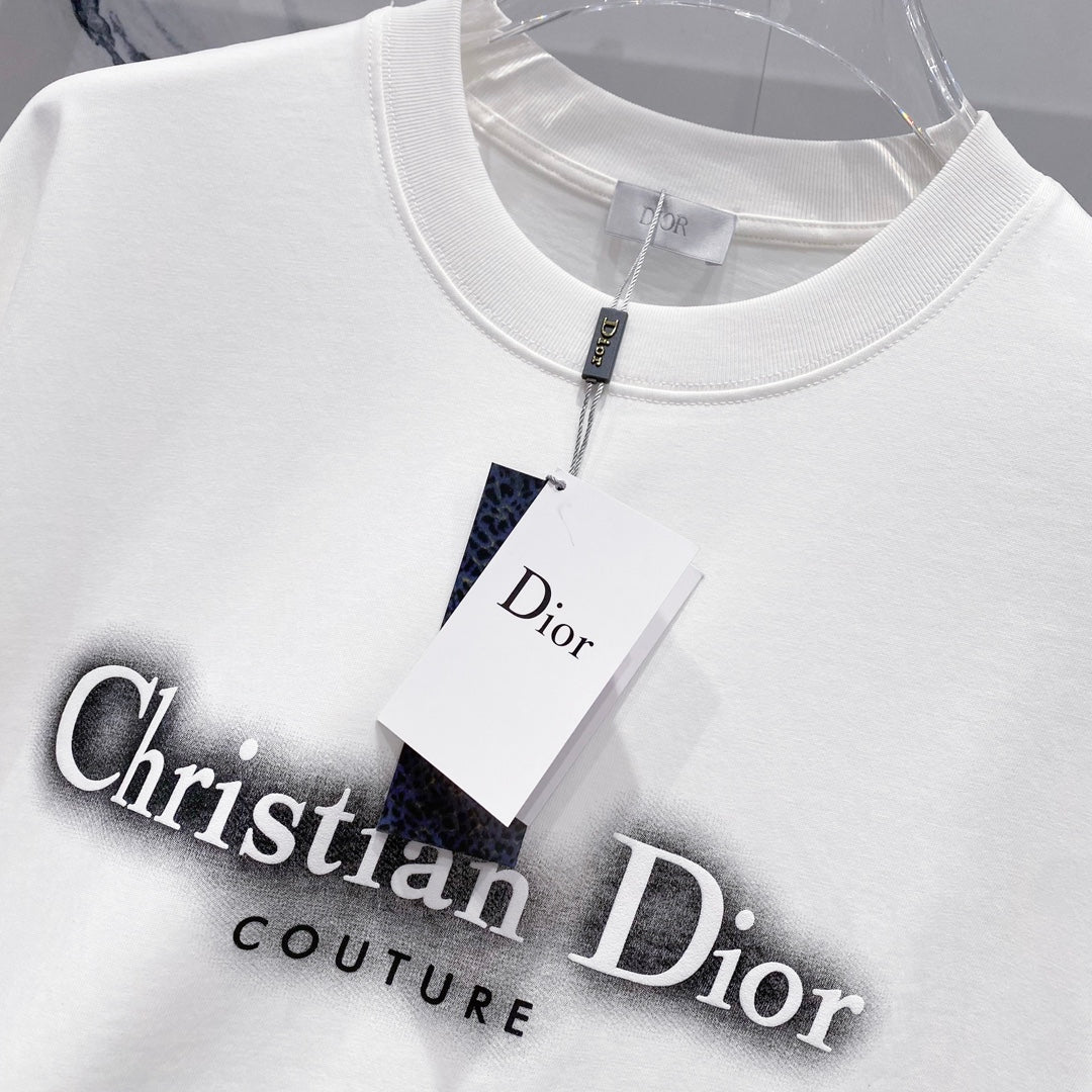 DIOR Embossed Logo Embroidery T-Shirt – Black/White | Sizes S–XL