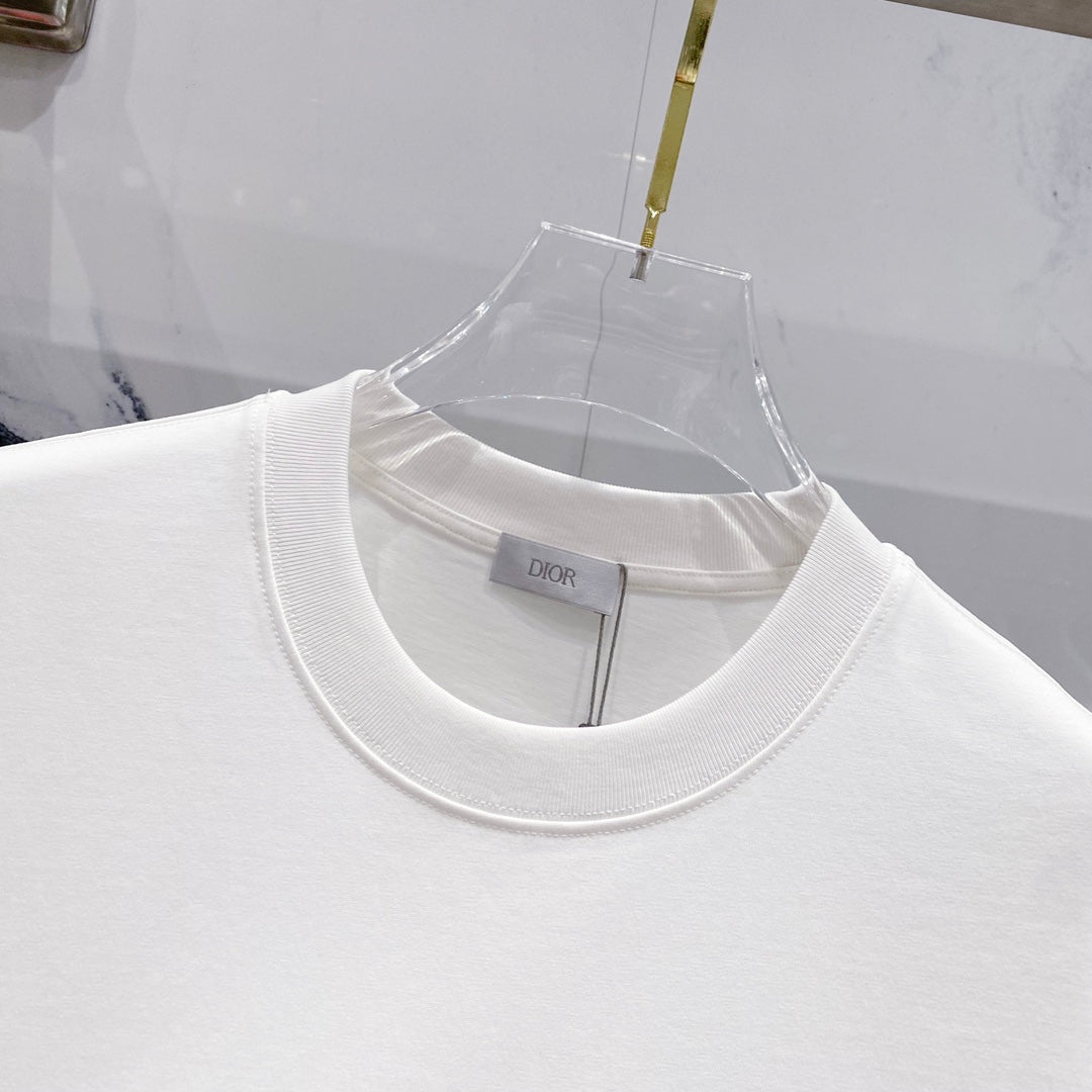 DIOR Embossed Logo Embroidery T-Shirt – Black/White | Sizes S–XL