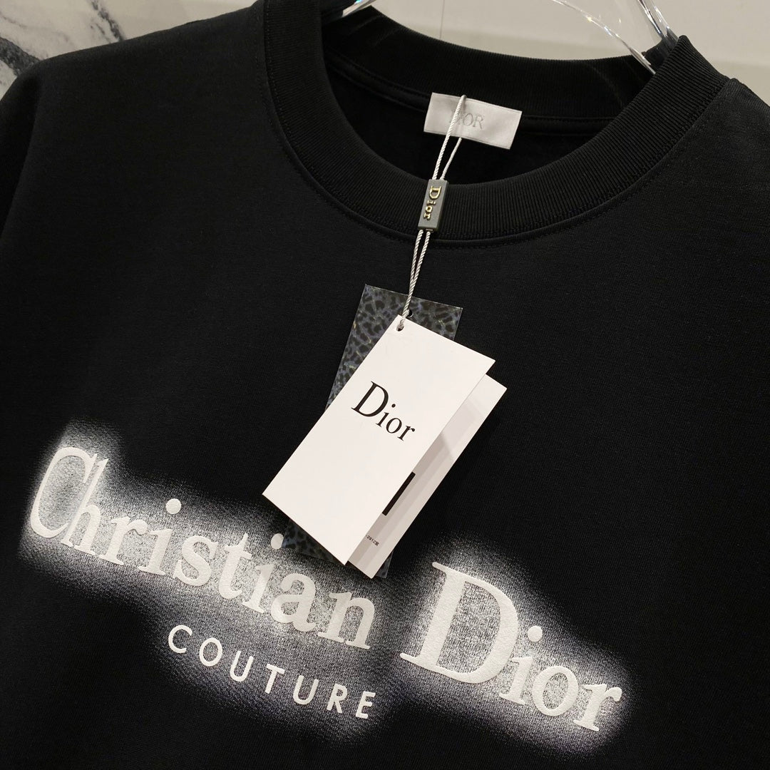 DIOR Embossed Logo Embroidery T-Shirt – Black/White | Sizes S–XL