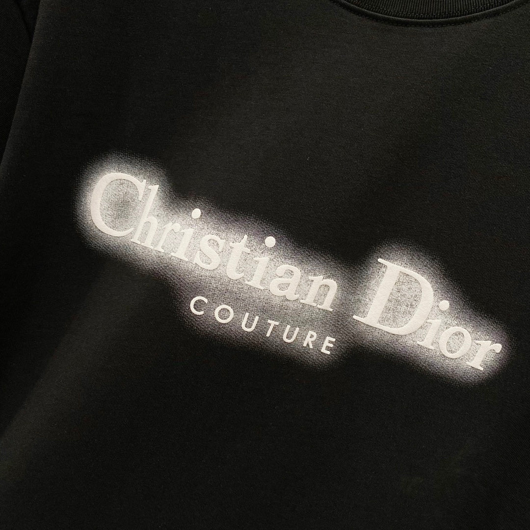 DIOR Embossed Logo Embroidery T-Shirt – Black/White | Sizes S–XL