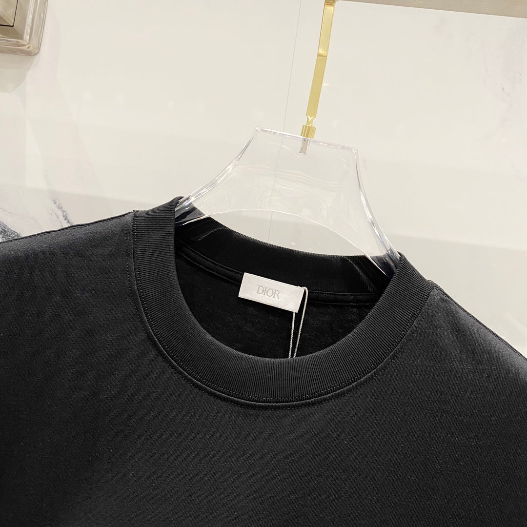 DIOR Embossed Logo Embroidery T-Shirt – Black/White | Sizes S–XL