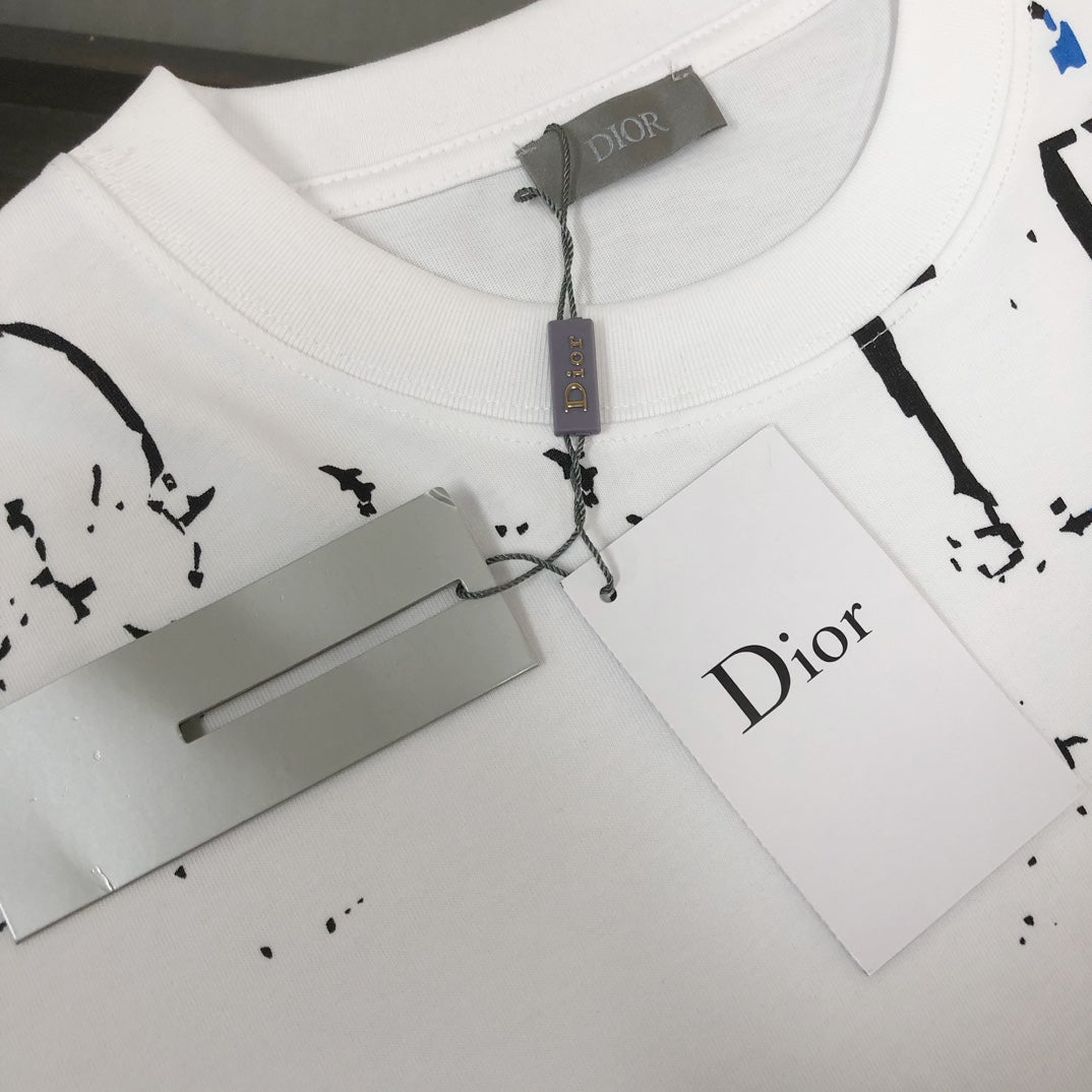 DIOR 25SS Exclusive Crewneck T-Shirt – Black/White | Unisex | Sizes S–XL