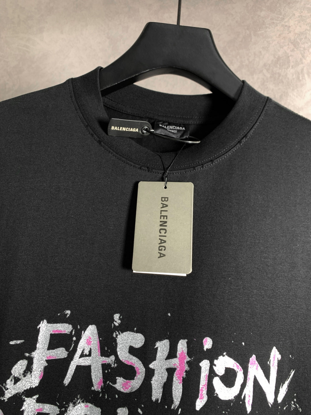 BALENCIAGA Embossed Letter Graphic T-Shirt – Unisex Relaxed Fit | Sizes XS–L
