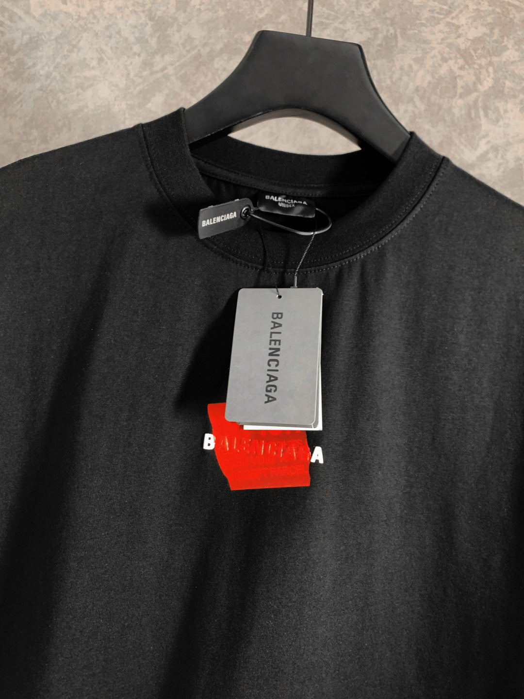 BALENCIAGA Tape Letter Embossed T-Shirt – Unisex Relaxed Fit | Sizes XS–L