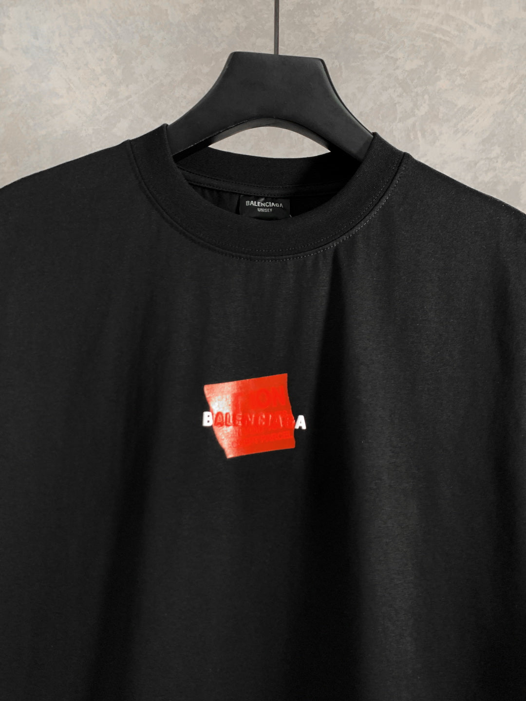 BALENCIAGA Tape Letter Embossed T-Shirt – Unisex Relaxed Fit | Sizes XS–L