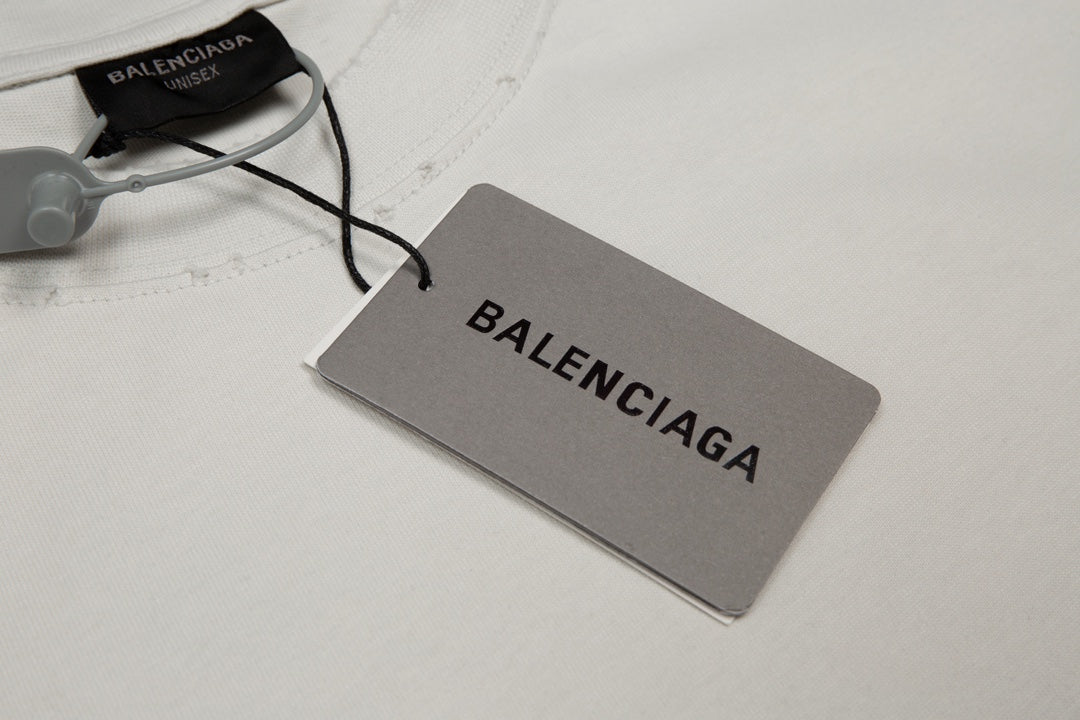 BALENCIAGA Front & Back “M” Graffiti Logo T-Shirt – Unisex Oversized Fit | Sizes 1–4