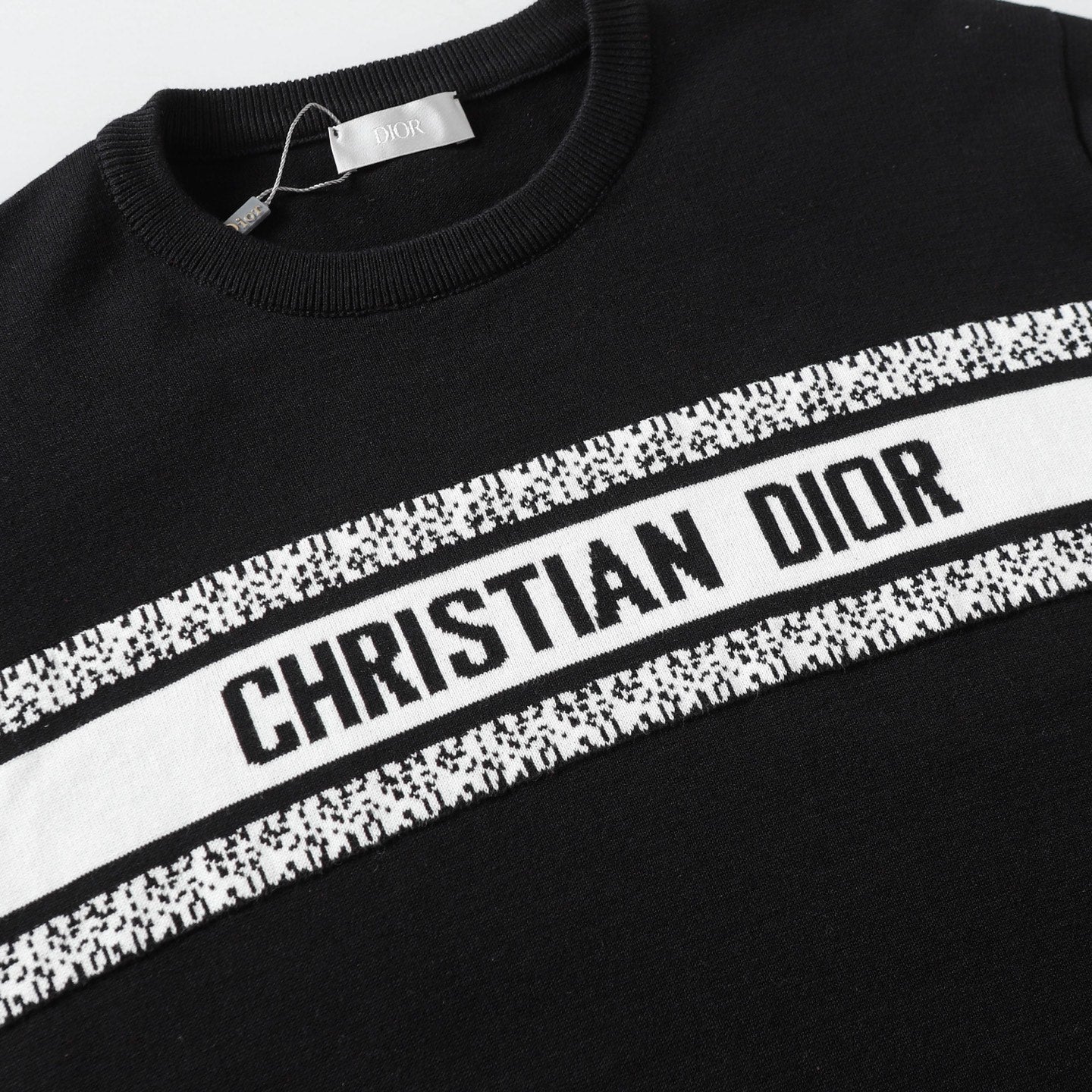 DIOR Logo Jacquard Knit Crewneck T-Shirt – Unisex Essential | Sizes XS–L
