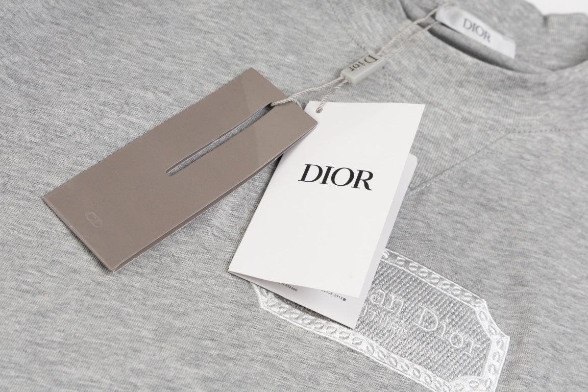 DIOR Couture Blade Embroidery T-Shirt – Premium Cotton | Sizes S–XL