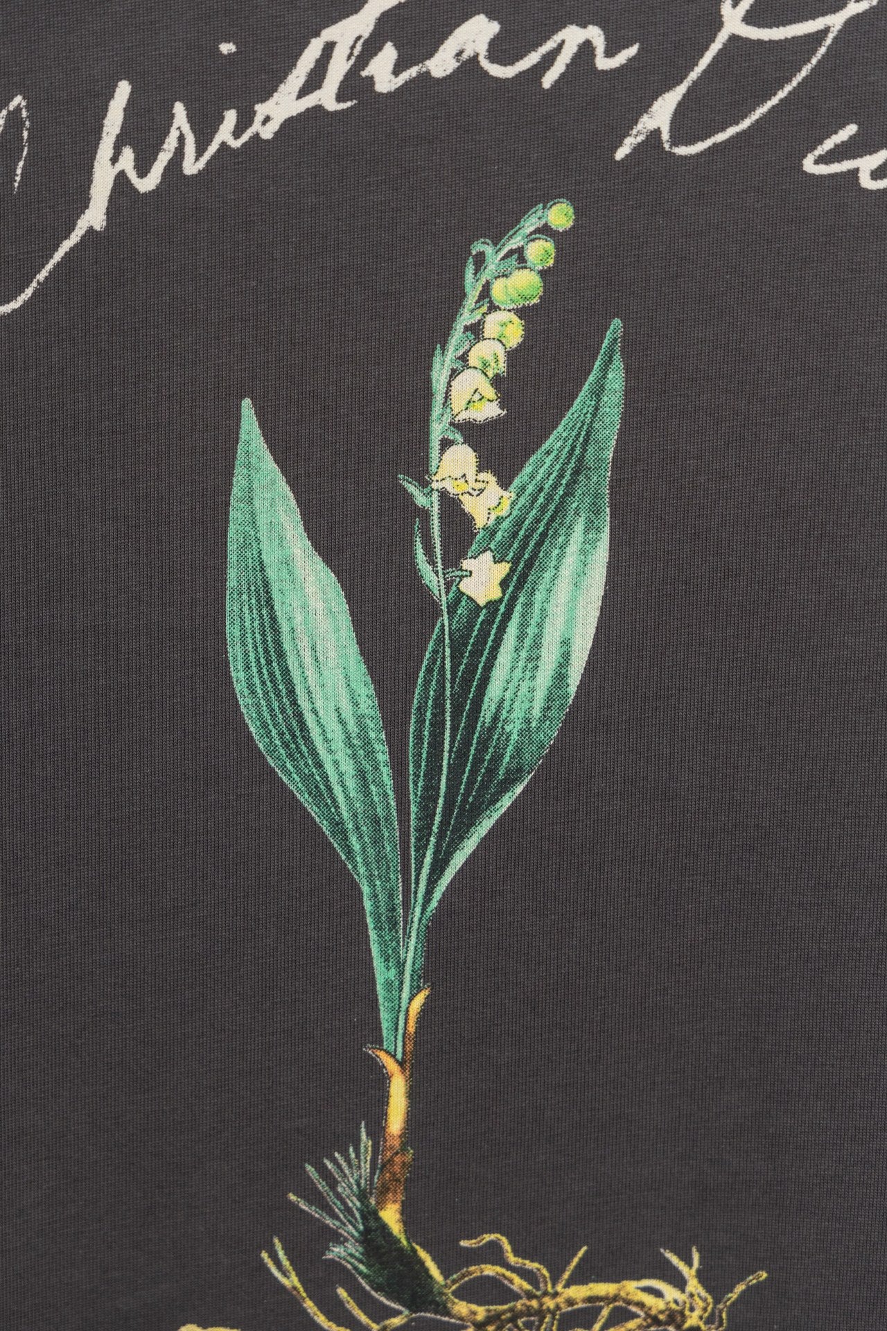 DIOR 2024SS Script Logo Lily of the Valley Flocked T-Shirt – Gray | Sizes XS–L