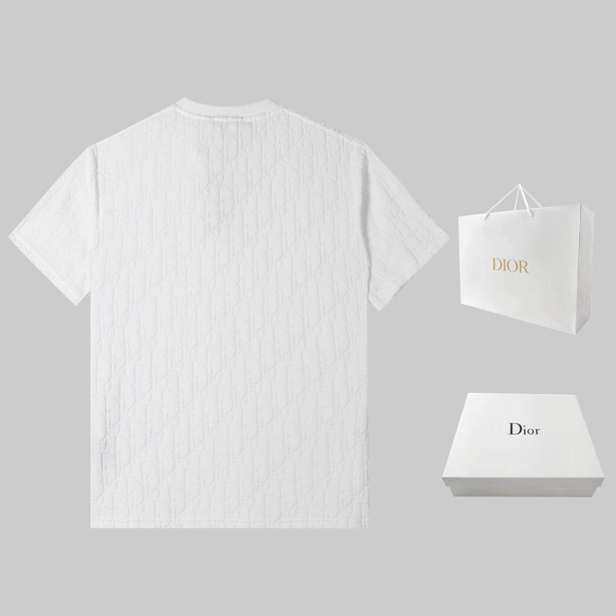 DIOR 2024SS Jacquard Cotton T-Shirt – Black/White | Sizes S–XL (Unisex)