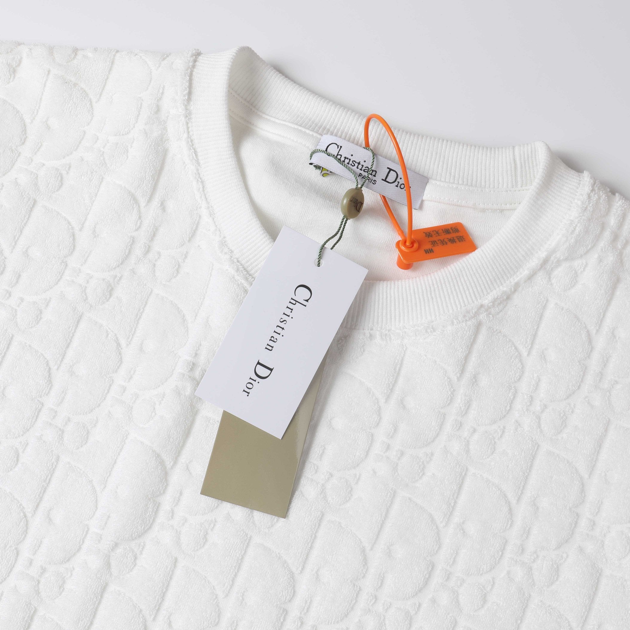 DIOR 2024SS Jacquard Cotton T-Shirt – Black/White | Sizes S–XL (Unisex)