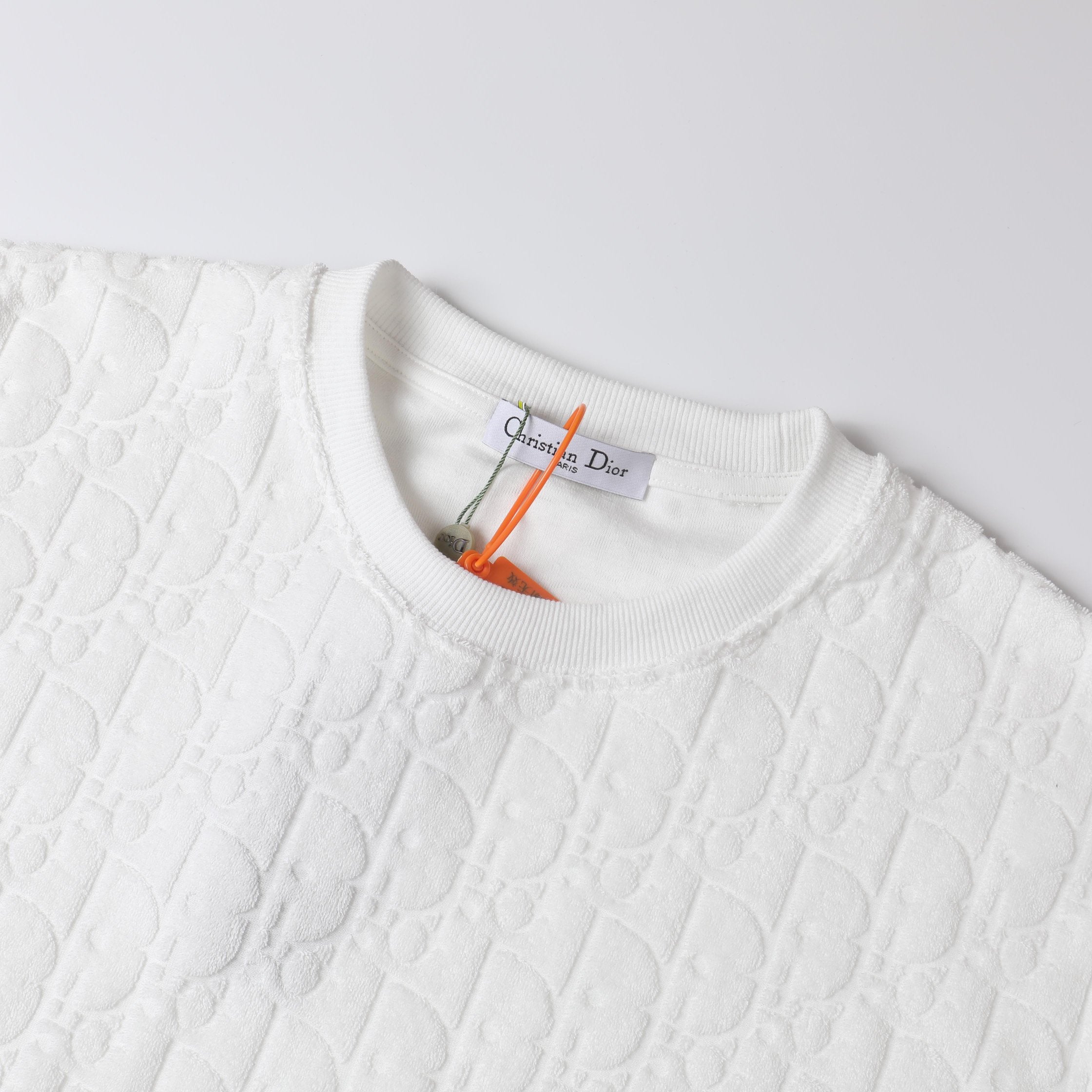 DIOR 2024SS Jacquard Cotton T-Shirt – Black/White | Sizes S–XL (Unisex)