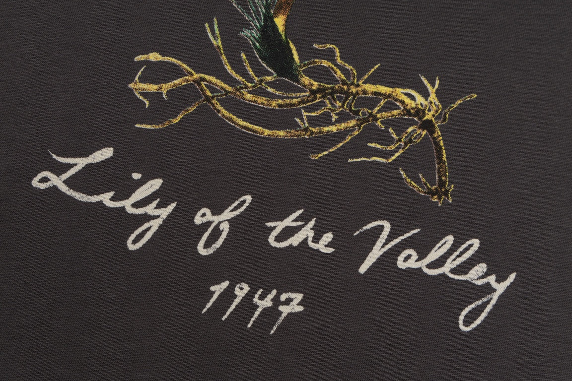 DIOR 2024SS Script Logo & Lily-of-the-Valley Flocked Print T-Shirt | Premium Cotton | Sizes XS–L