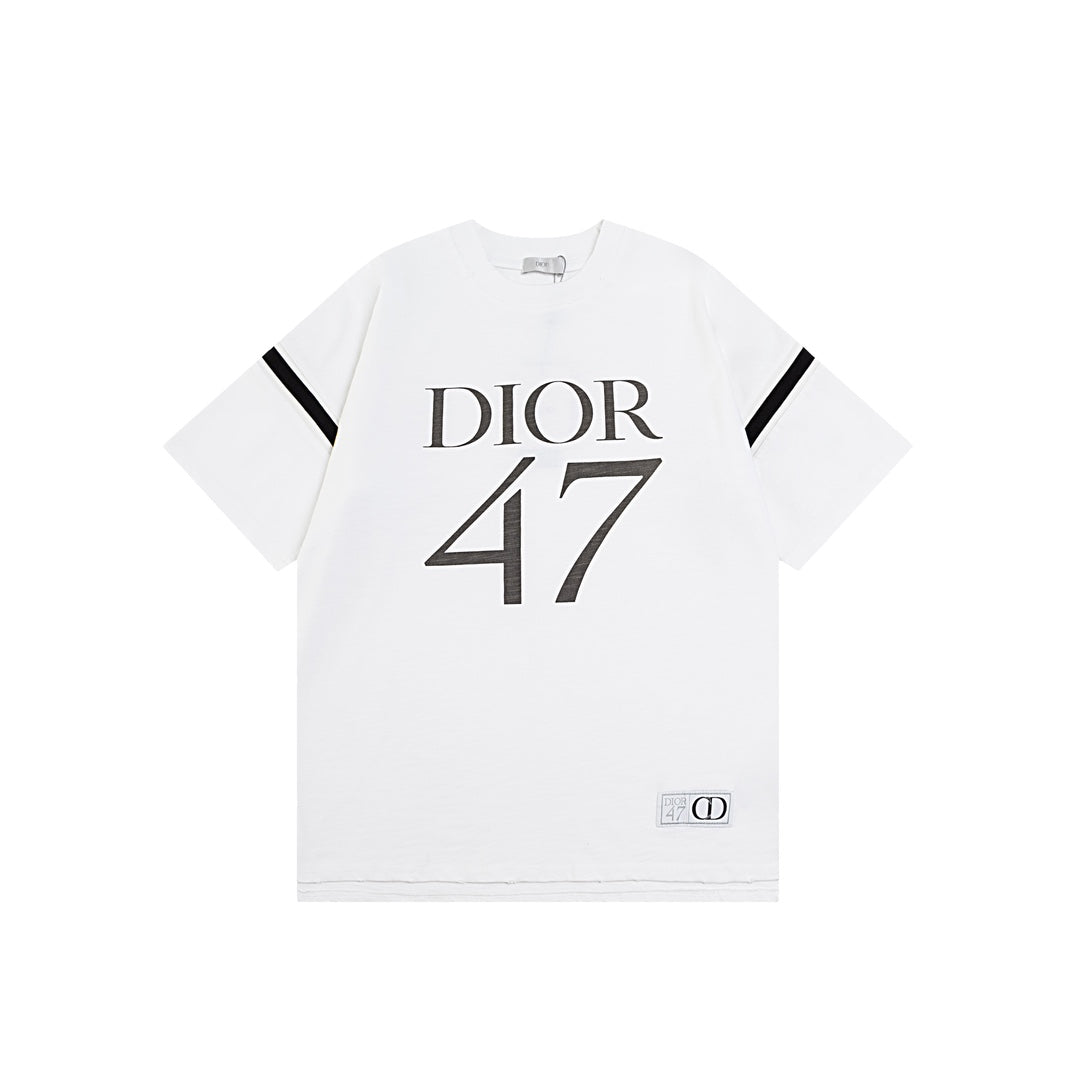 DIOR SS24 “47” Logo Print T-Shirt | Premium Slub Cotton | Sizes XS–L