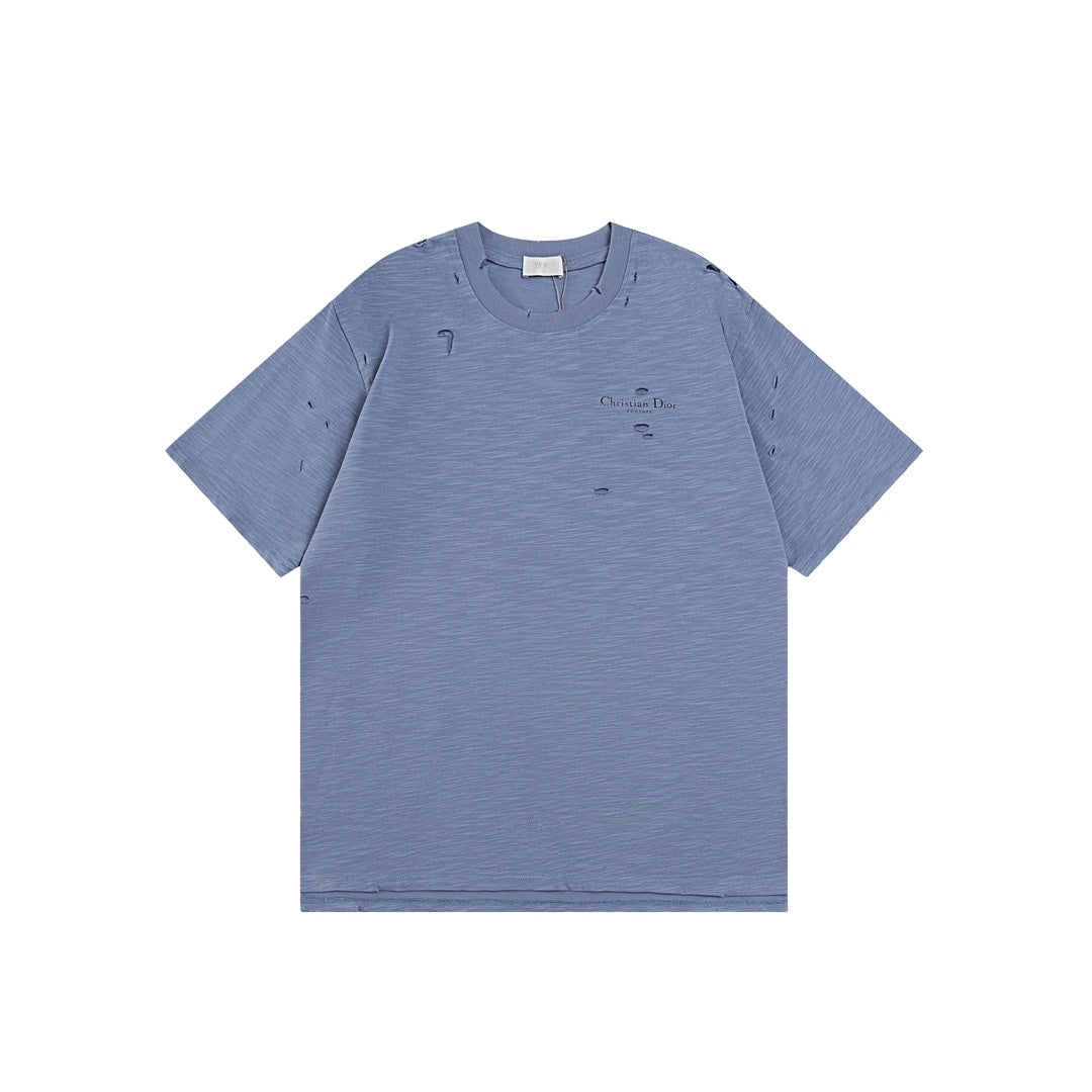 DIOR SS24 Distressed “Burnout” Letter Print T-Shirt | Premium Slub Cotton | Sizes XS–L
