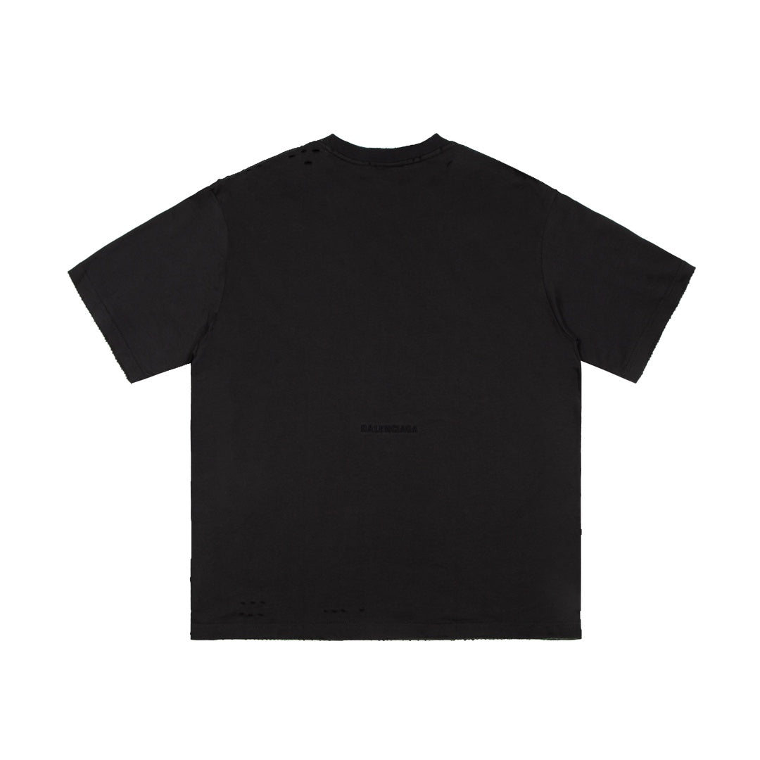 BALENCIAGA Cracked Reverse Logo Distressed T-Shirt – Unisex Oversized Fit | Sizes XS–L