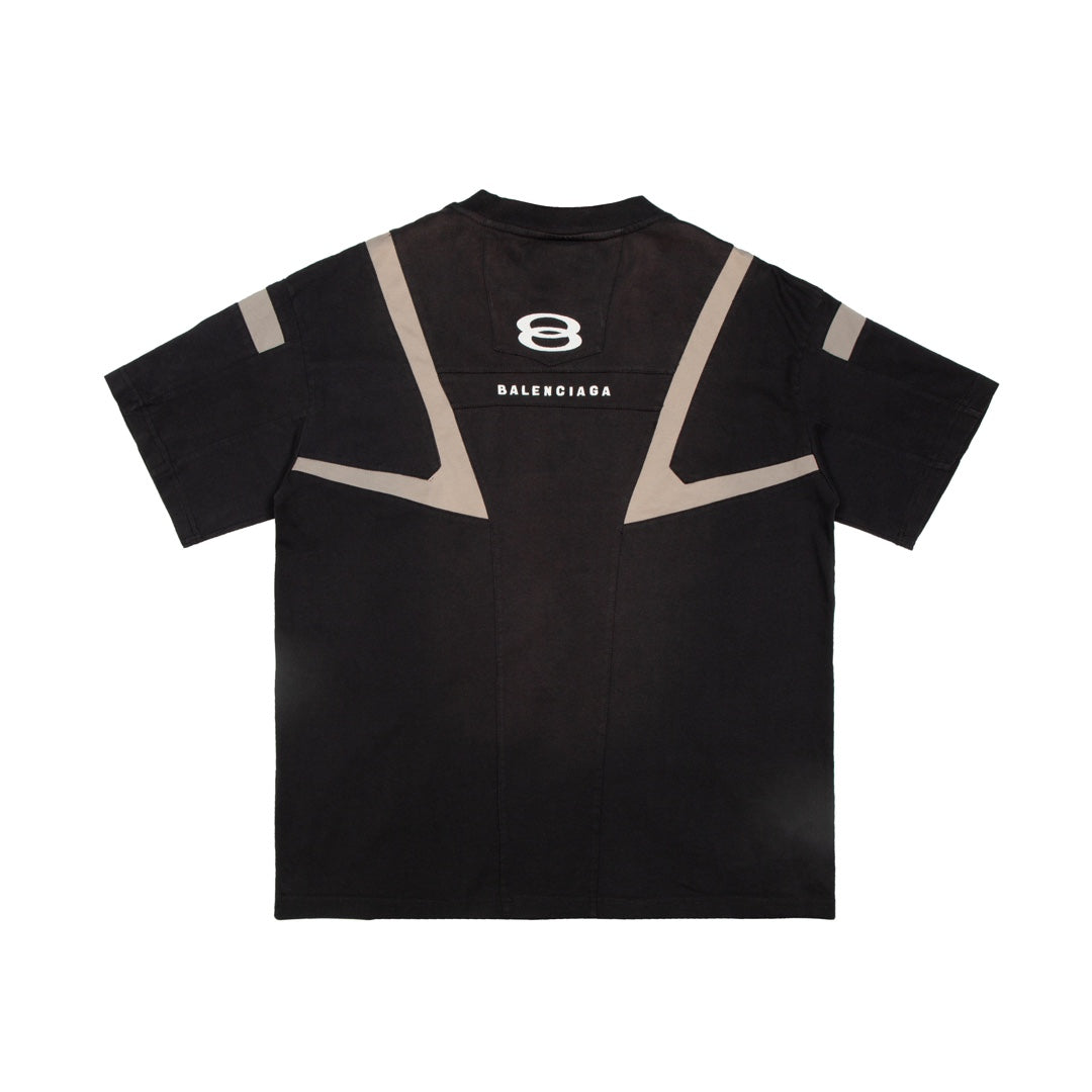 BALENCIAGA Double Ring Embroidered Gradient T-Shirt – Unisex Oversized Fit | Sizes 1–4