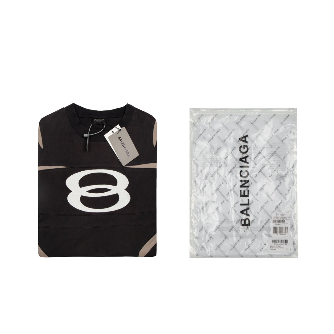 BALENCIAGA Double Ring Embroidered Gradient T-Shirt – Unisex Oversized Fit | Sizes 1–4