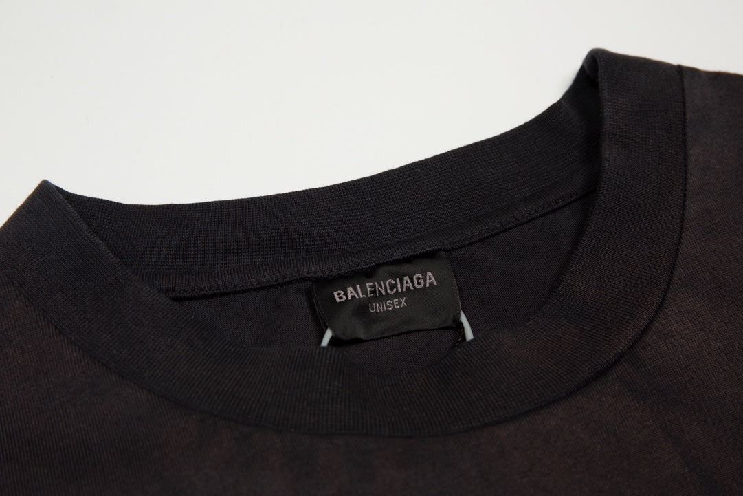 BALENCIAGA Double Ring Embroidered Gradient T-Shirt – Unisex Oversized Fit | Sizes 1–4