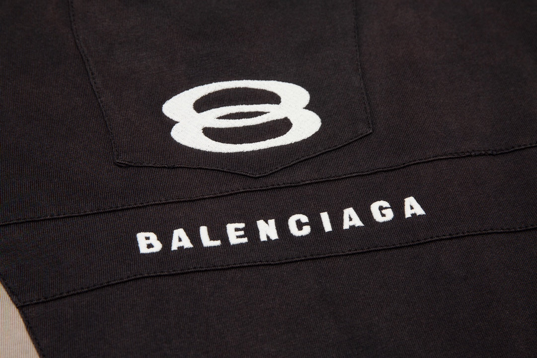 BALENCIAGA Double Ring Embroidered Gradient T-Shirt – Unisex Oversized Fit | Sizes 1–4