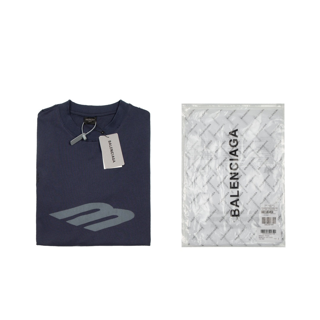 BALENCIAGA Oversized M Logo Print T-Shirt – Distressed Graffiti Style | Unisex XS–L