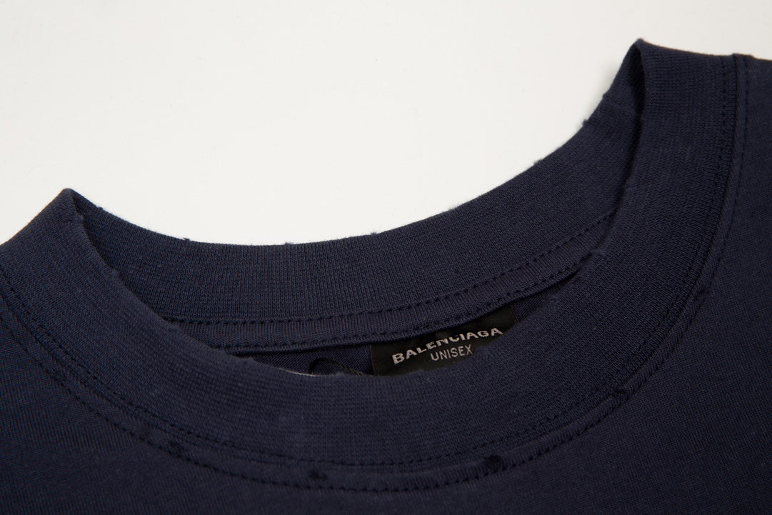 BALENCIAGA Oversized Double-B Bitcoin Print T-Shirt – Distressed Streetwear | Unisex XS–L