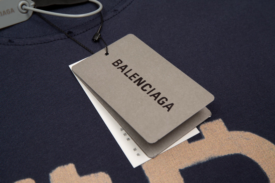 BALENCIAGA Oversized Double-B Bitcoin Print T-Shirt – Distressed Streetwear | Unisex XS–L