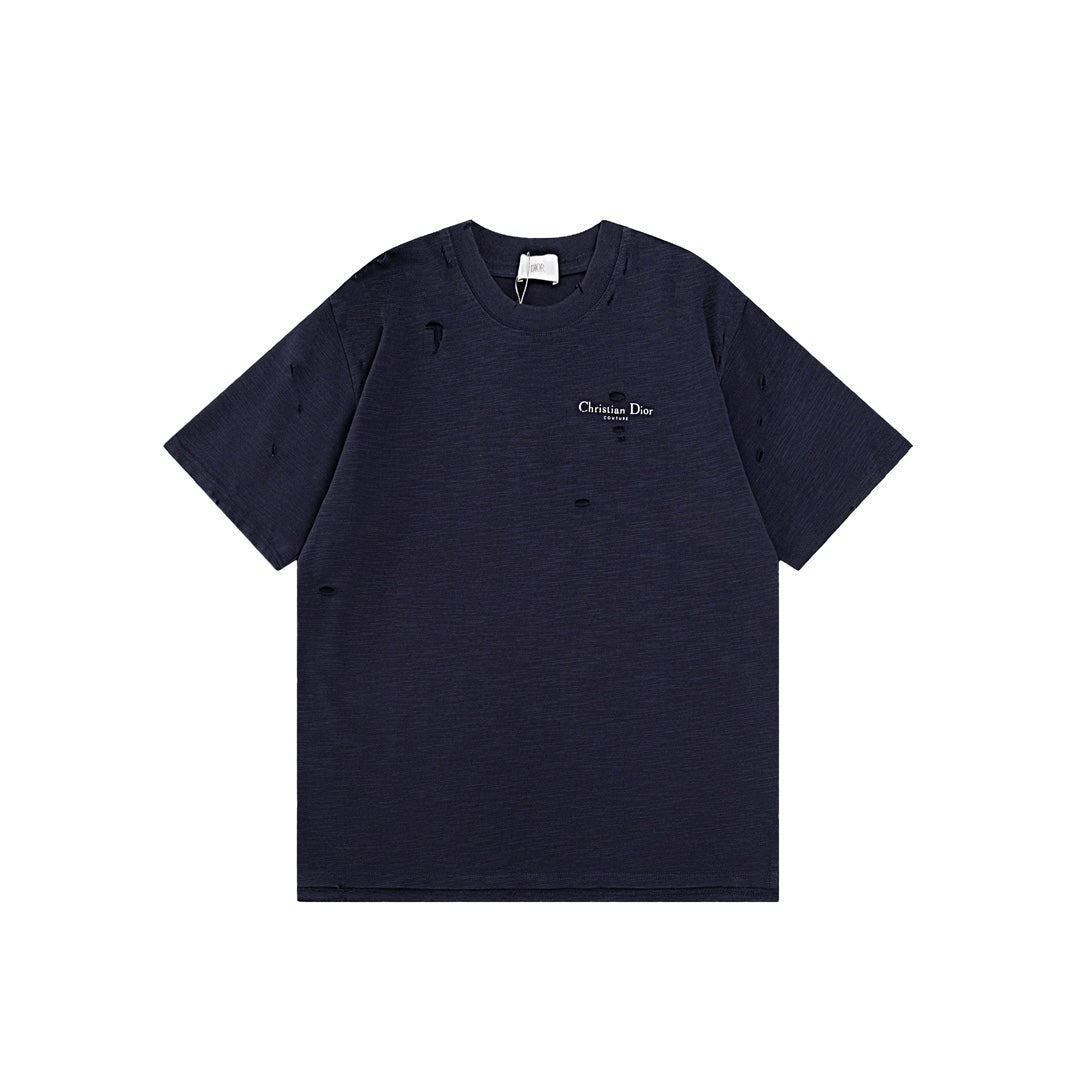 DIOR SS24 Distressed “Burnout” Letter Print T-Shirt | Premium Slub Cotton | Sizes XS–L