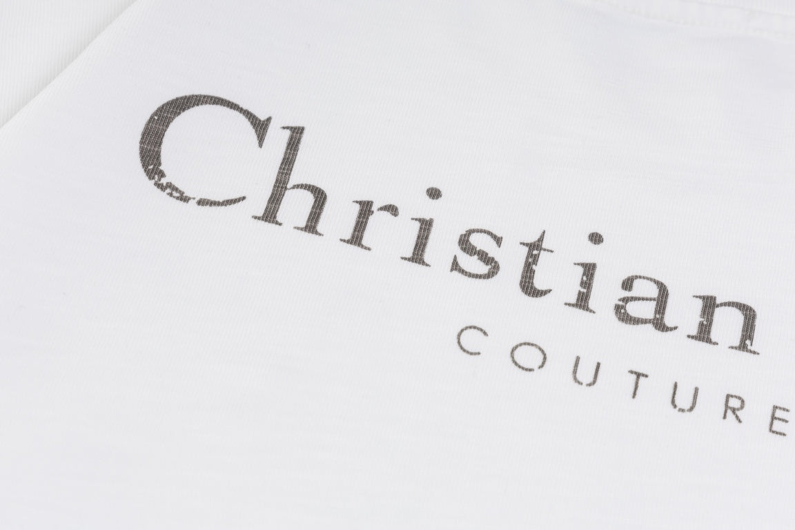 DIOR SS24 Distressed “Burnout” Letter Print T-Shirt | Premium Slub Cotton | Sizes XS–L