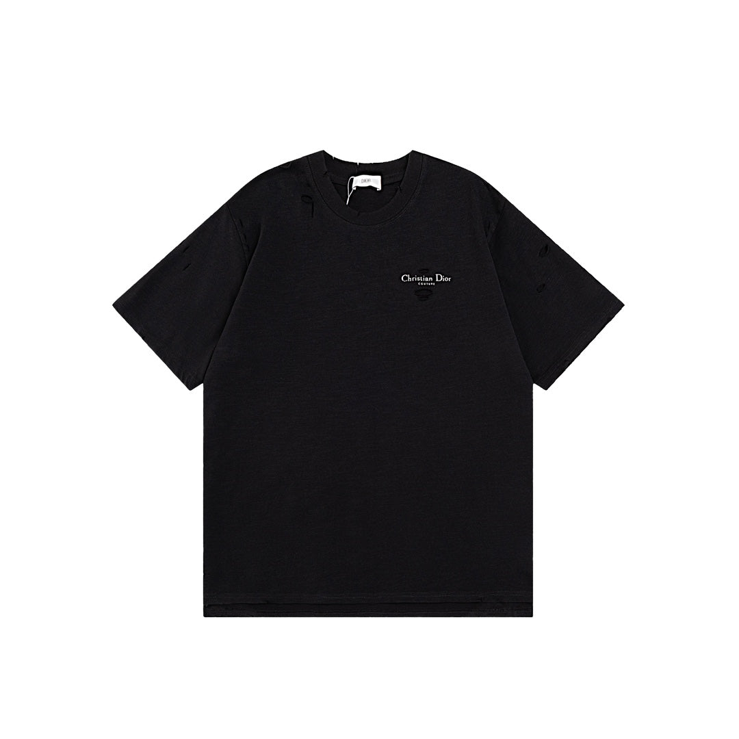 DIOR SS24 Distressed “Burnout” Letter Print T-Shirt | Premium Slub Cotton | Sizes XS–L