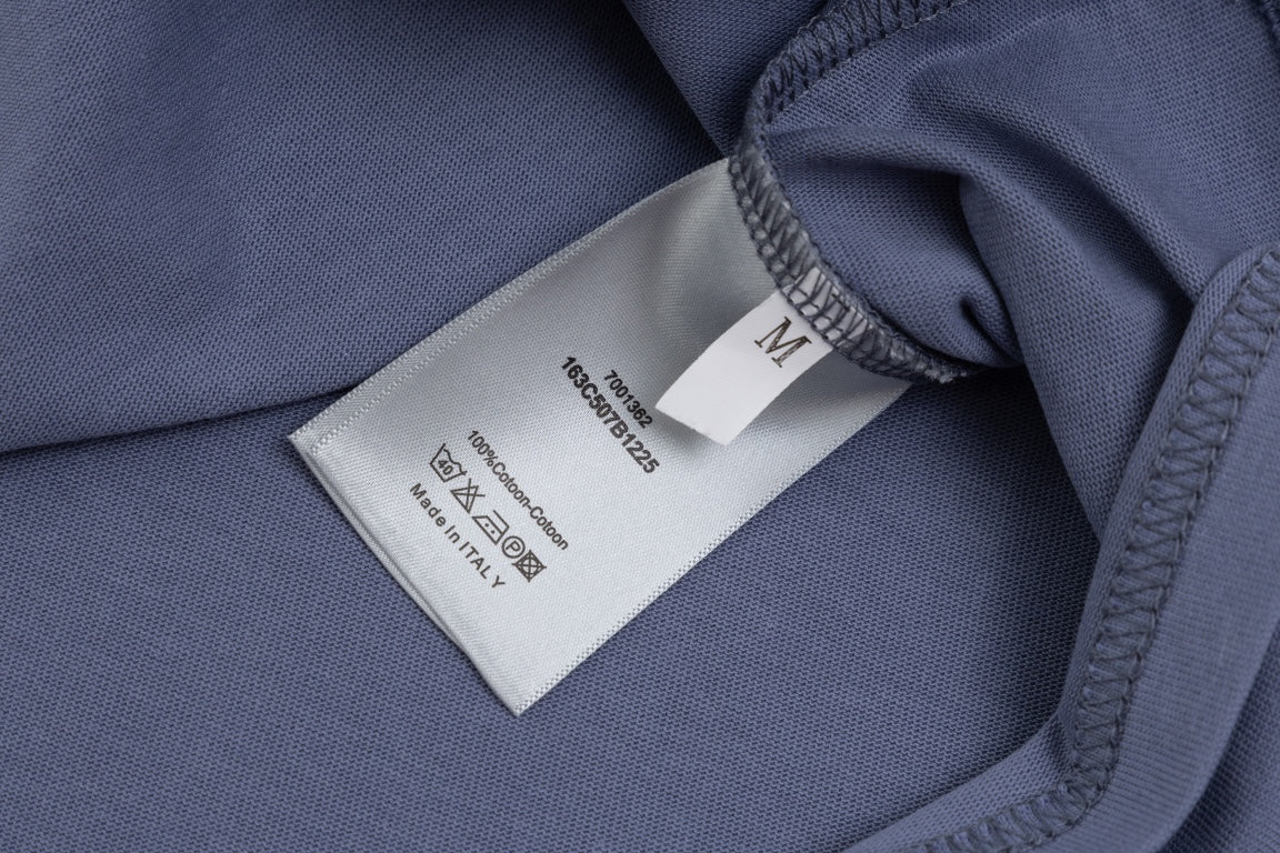 DIOR SS24 “Big O” Appliqué Embroidery T-Shirt | Premium 280g Cotton | Sizes XS–L | White, Purple-Grey
