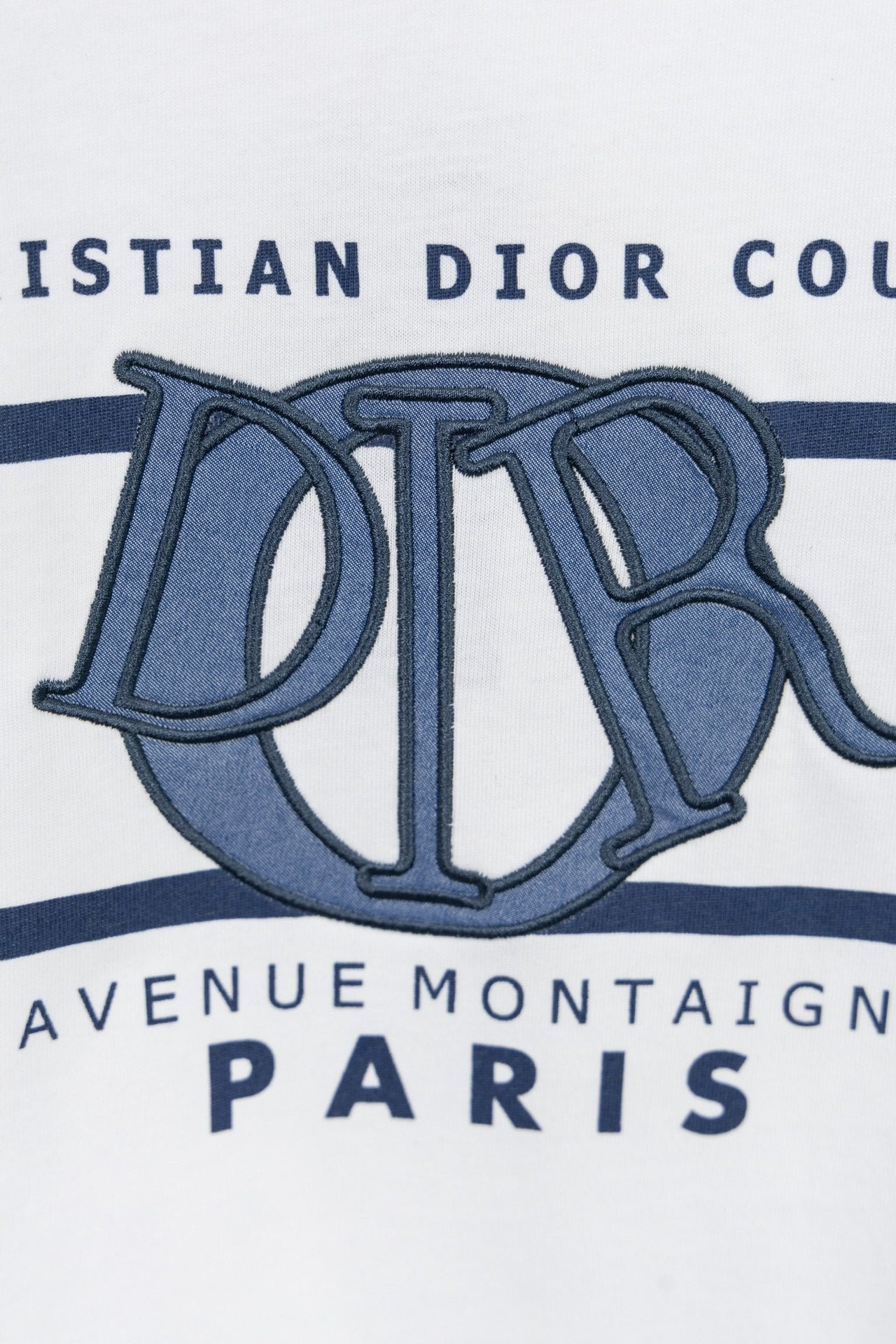 DIOR SS24 “Big O” Appliqué Embroidery T-Shirt | Premium 280g Cotton | Sizes XS–L | White, Purple-Grey