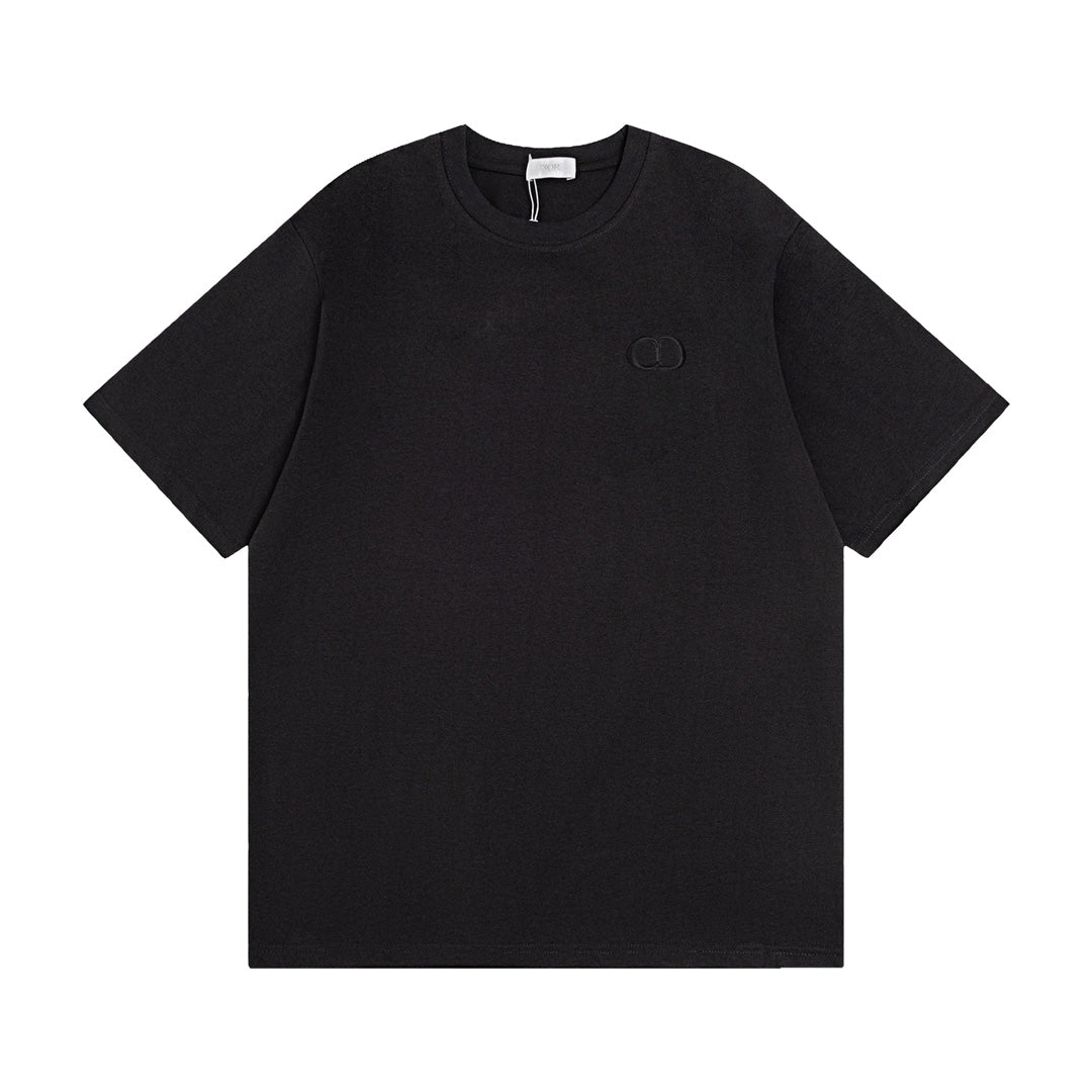 DIOR SS24 “Big O” Appliqué Embroidery T-Shirt | Premium 280g Cotton | Sizes XS–L | White, Purple-Grey