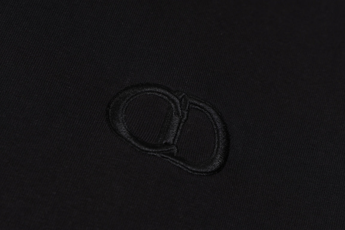 DIOR SS24 “Big O” Appliqué Embroidery T-Shirt | Premium 280g Cotton | Sizes XS–L | White, Purple-Grey