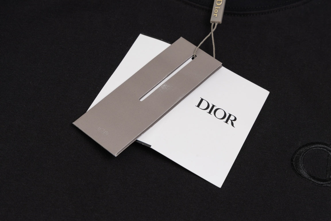 DIOR SS24 “Big O” Appliqué Embroidery T-Shirt | Premium 280g Cotton | Sizes XS–L | White, Purple-Grey