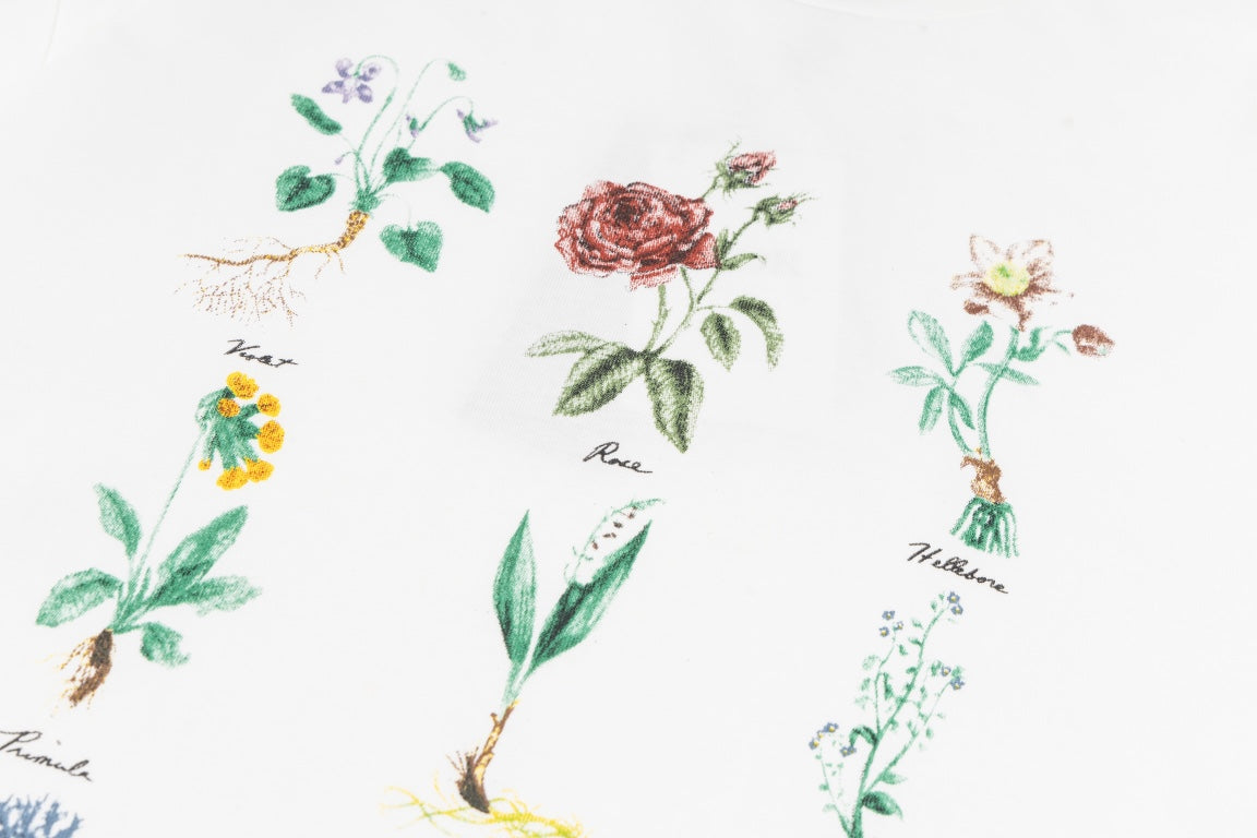 DIOR 2024 Lily-of-the-Valley Floral Print T-Shirt | Premium 280g Cotton | Sizes XS–L | White