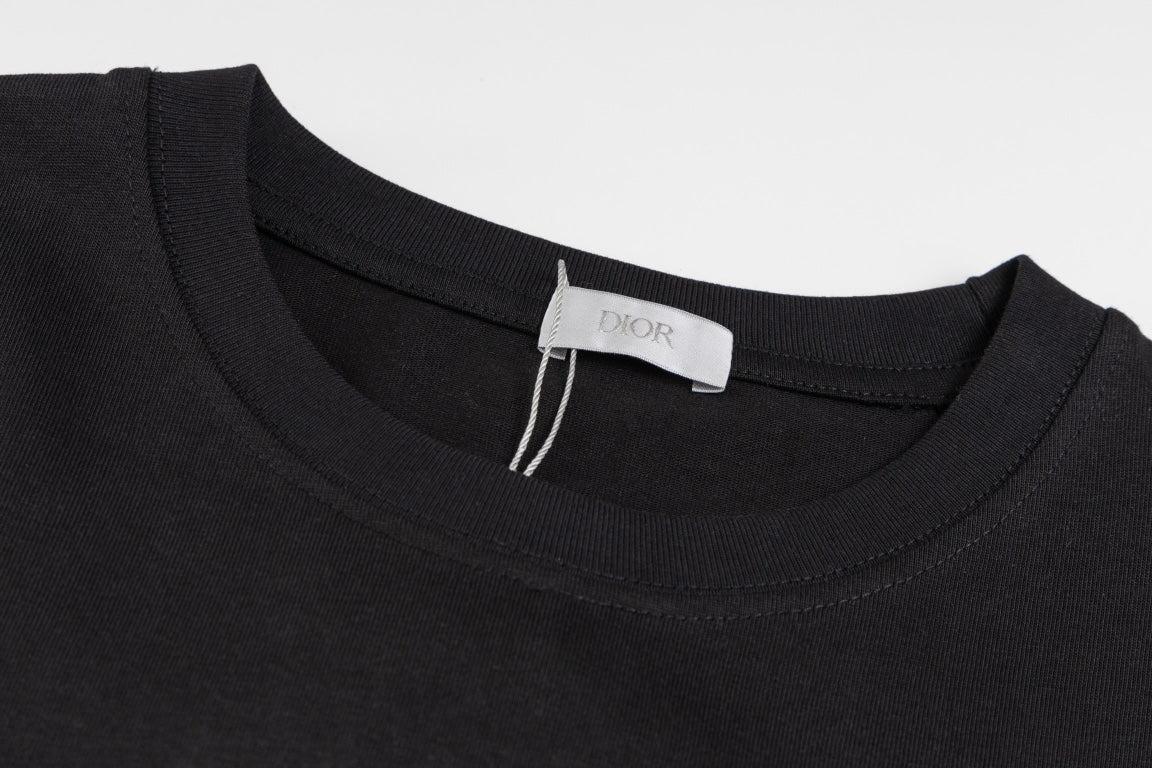 DIOR x Kenny Scharf Embroidered Logo T-Shirt | Premium 280g Cotton | Sizes XS–L | White, Black