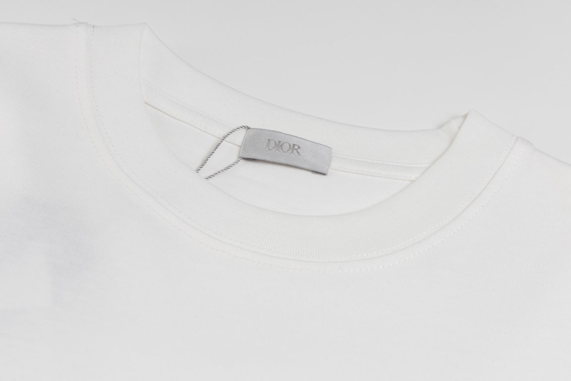 DIOR x Kenny Scharf Embroidered Logo T-Shirt | Premium 280g Cotton | Sizes XS–L | White, Black