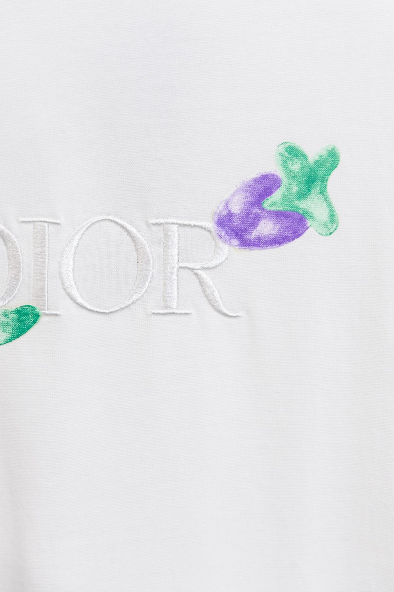 DIOR x Kenny Scharf Embroidered Logo T-Shirt | Premium 280g Cotton | Sizes XS–L | White, Black