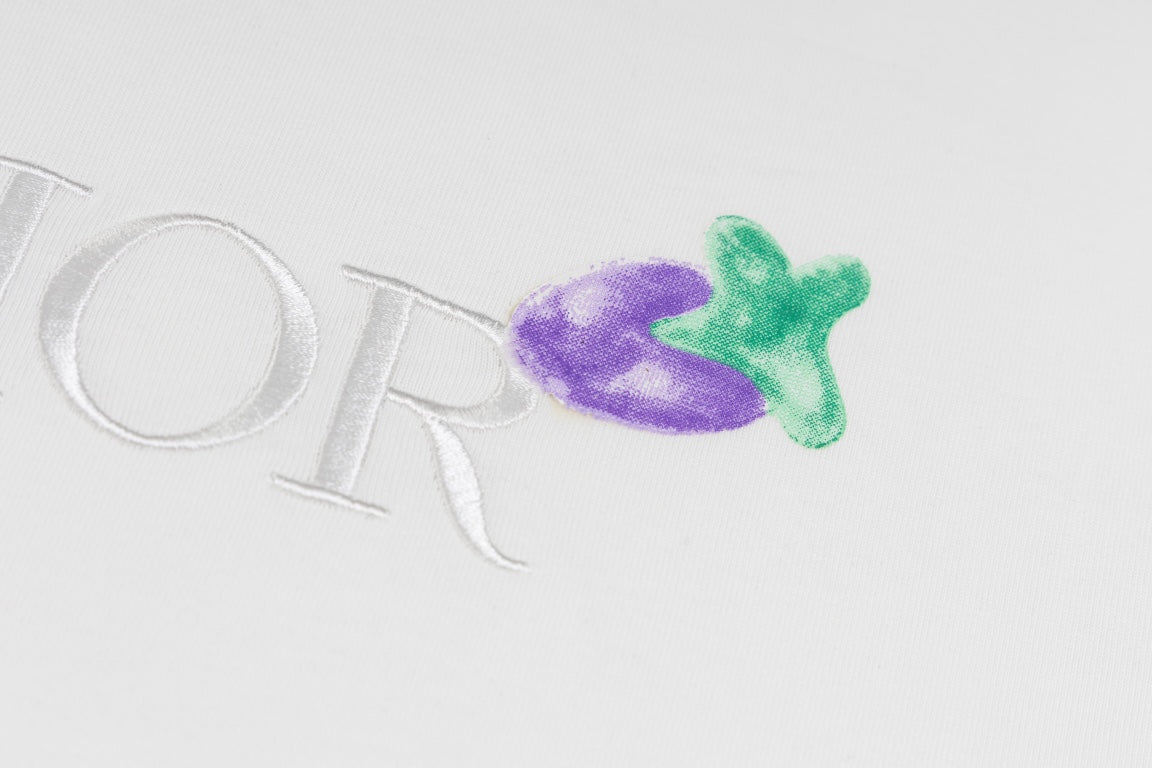 DIOR x Kenny Scharf Embroidered Logo T-Shirt | Premium 280g Cotton | Sizes XS–L | White, Black