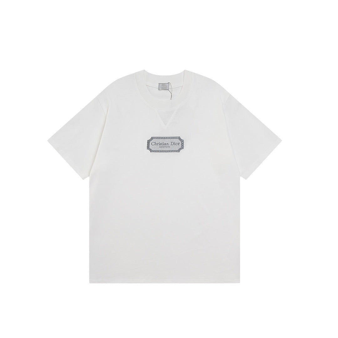DIOR Couture Blade Embroidery T-Shirt | Premium 280g Cotton | Sizes XS–L | Black, White, Blue