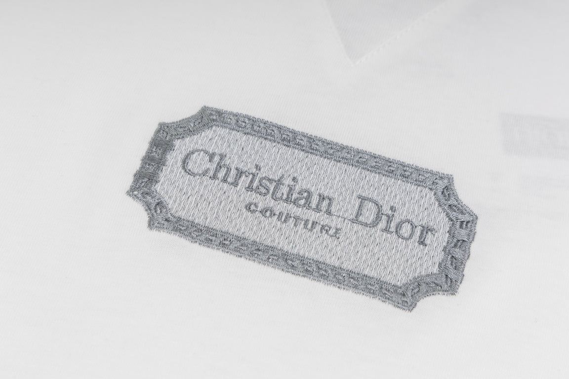 DIOR Couture Blade Embroidery T-Shirt | Premium 280g Cotton | Sizes XS–L | Black, White, Blue