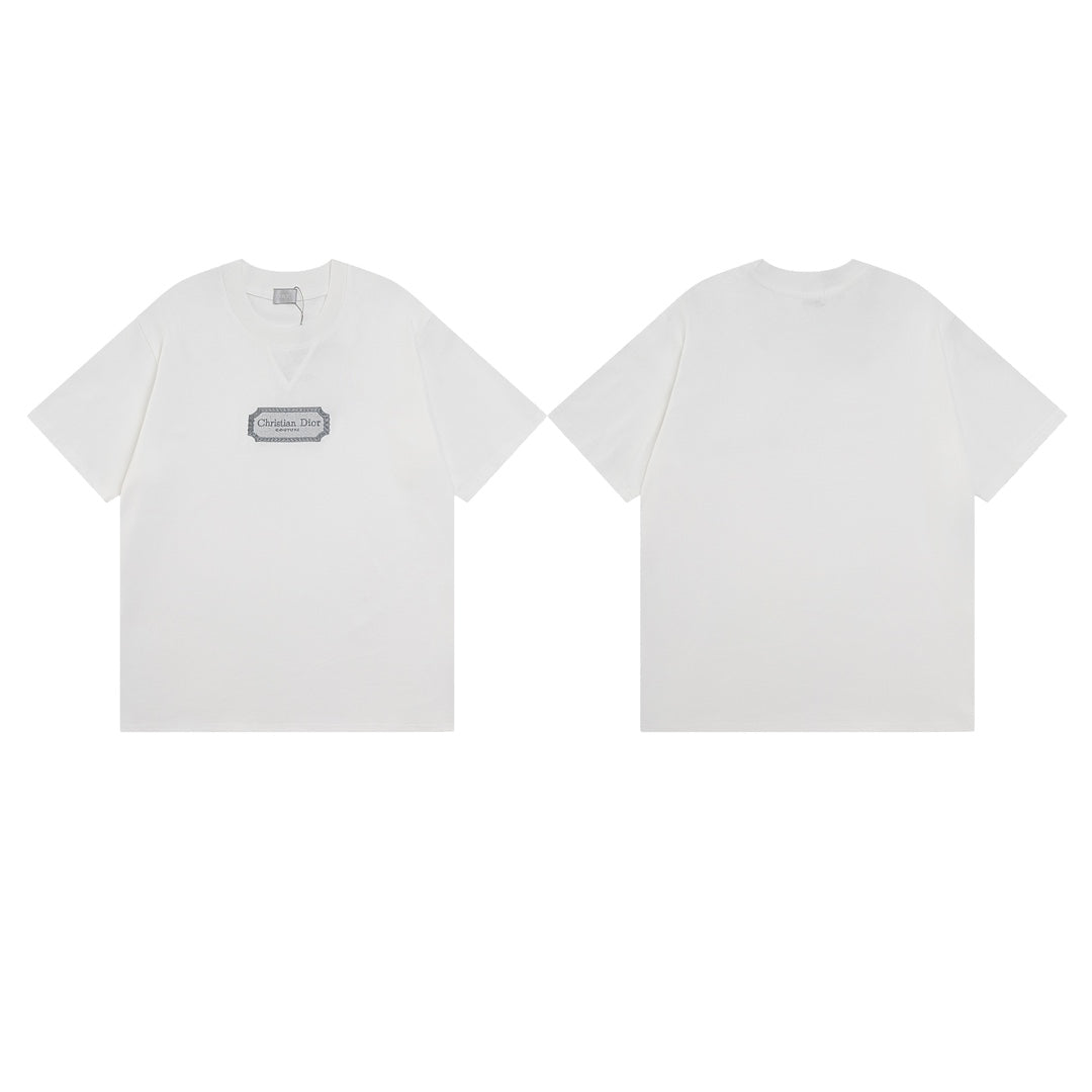 DIOR Couture Blade Embroidery T-Shirt | Premium 280g Cotton | Sizes XS–L | Black, White, Blue