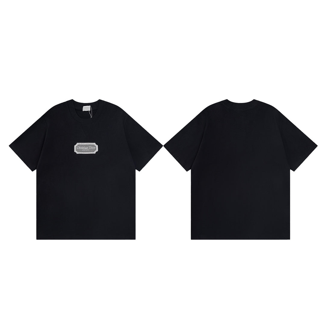DIOR Couture Blade Embroidery T-Shirt | Premium 280g Cotton | Sizes XS–L | Black, White, Blue