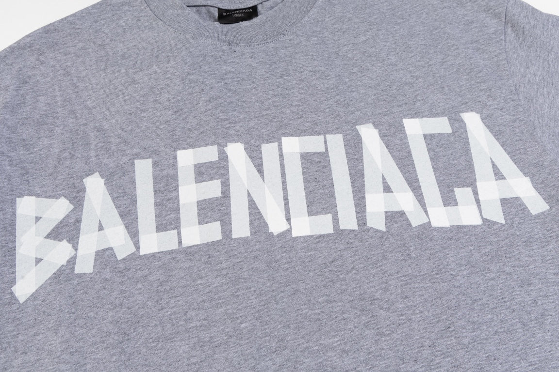 BALENCIAGA Tape Logo Oversized Distressed T-Shirt Unisex XS–L